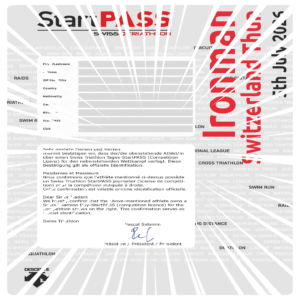 Tages-StartPASS (Lizenz) 2026 Ironman Switzerland Thun [Digital]